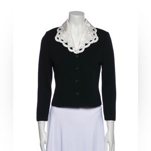 St. John Evening studded and crystal accent blazer jacket
